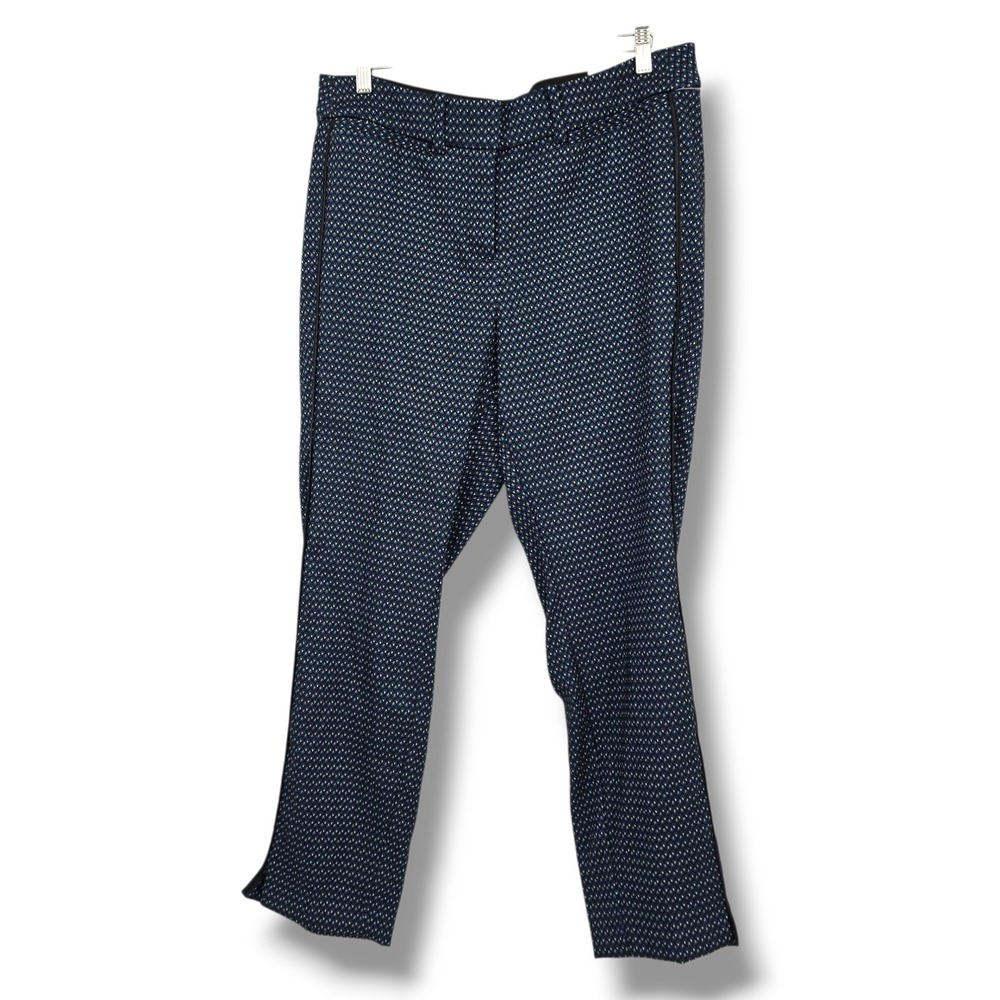 Lane Bryant Navy Patterned Ankle Pants